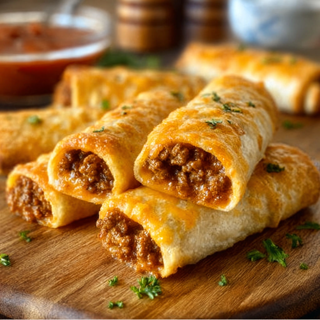 A plate of cheesy taco sticks.