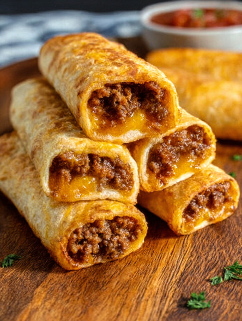 A stack of cheesy taco sticks.