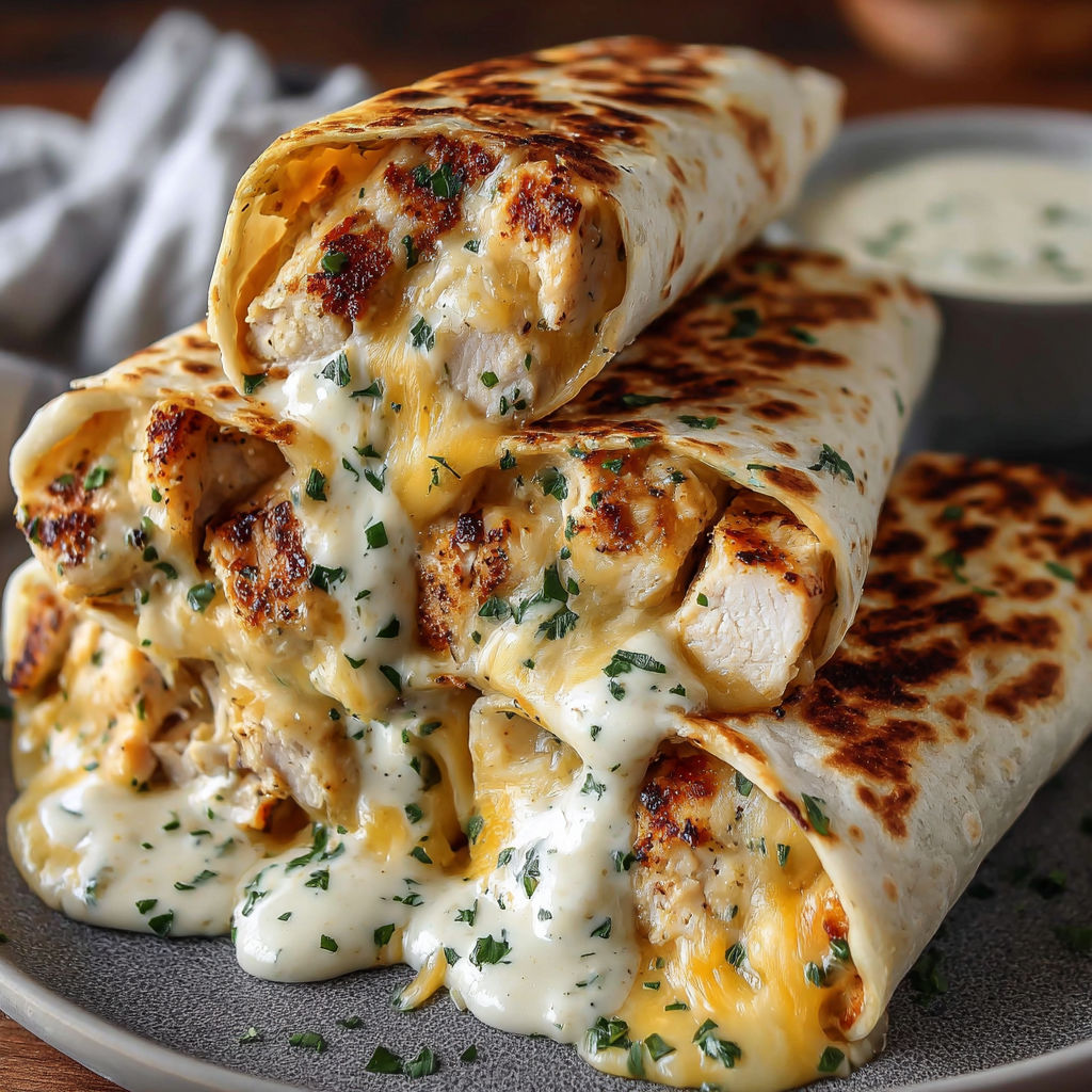 A cheesy burrito on a plate.