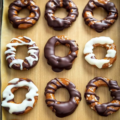 A variety of doughnuts arranged in a grid, showcasing toppings of dark chocolate and white frosting.