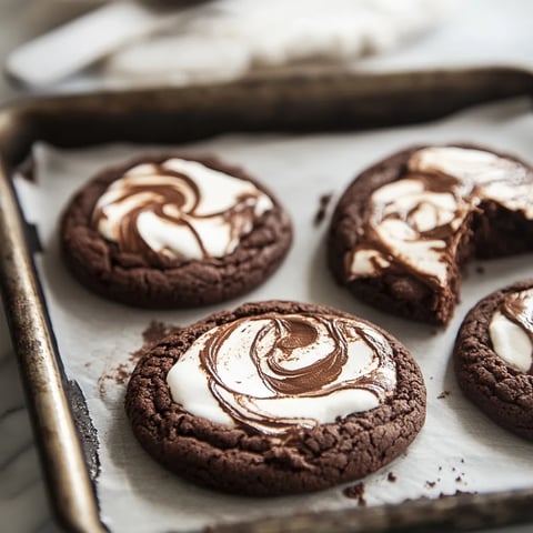 Chocolate Marshmallow Swirl Cookies