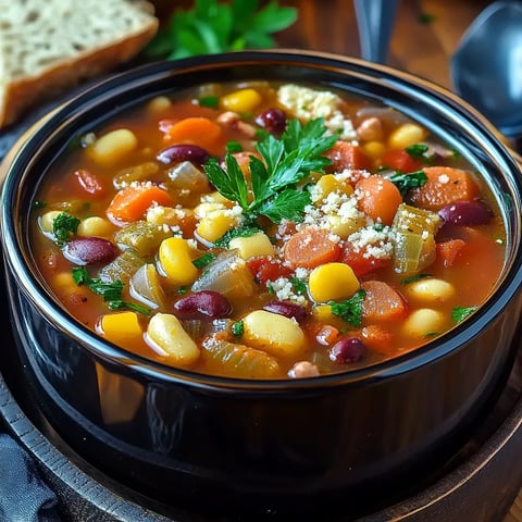 Homemade Minestrone Soup {Slow Cooker}