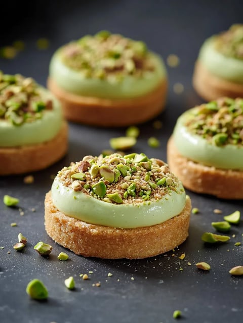 A plate of cookies with almonds on top.
