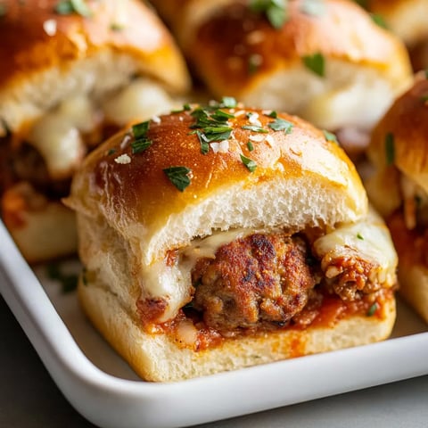 A plate of meatball sandwiches.