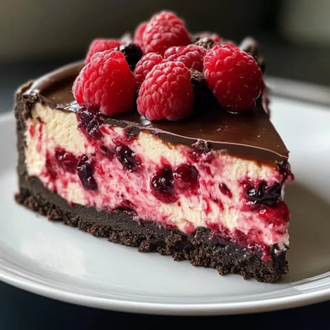 Dark Chocolate Raspberry Cheesecake