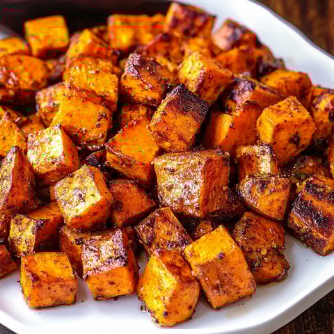 Roasted Sweet Potato Cubes