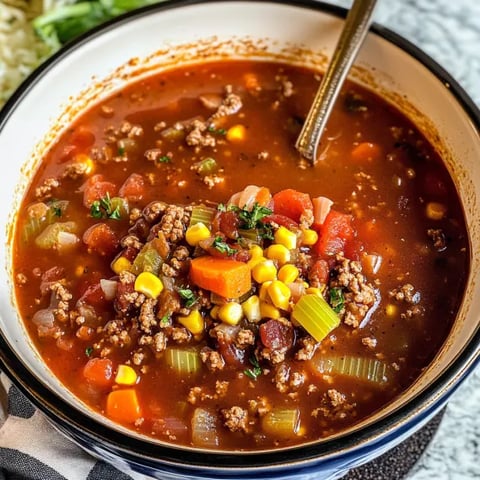 A bowl of soup with meat and vegetables.