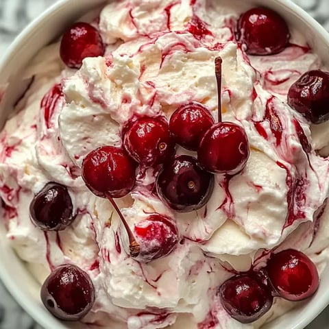 A bowl of cherries and whipped cream.