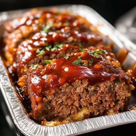 A tray of meat covered in BBQ sauce.