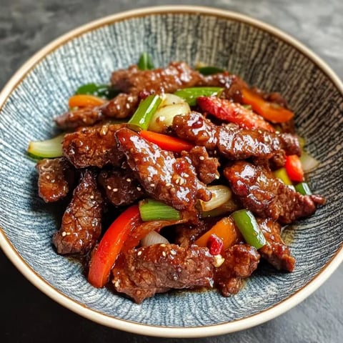 A bowl of beef and vegetables.