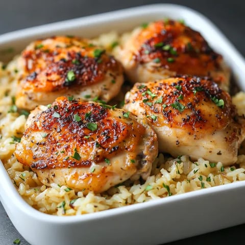 A plate of rice with chicken on top.