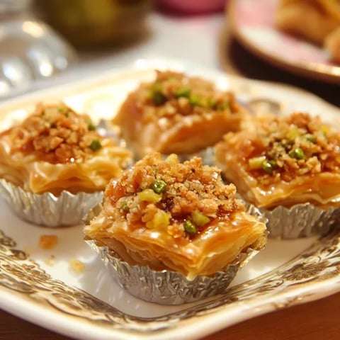 A plate of food with a cupcake on it.