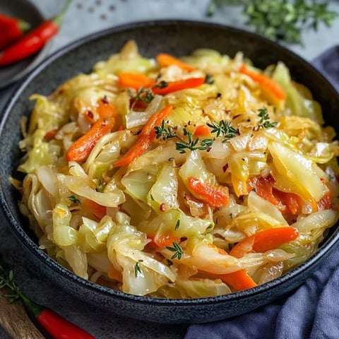 A bowl of food with carrots and cabbage.