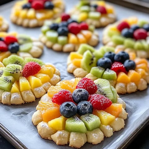 A tray of fruit pastries.