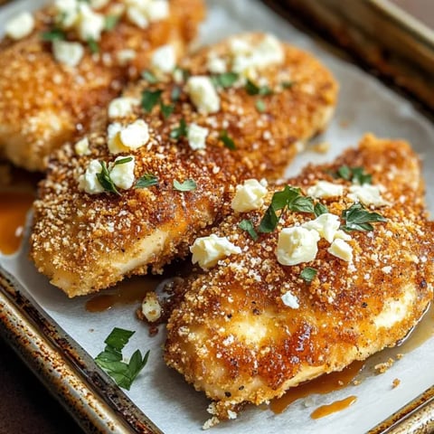 Chicken with cheese and herbs.