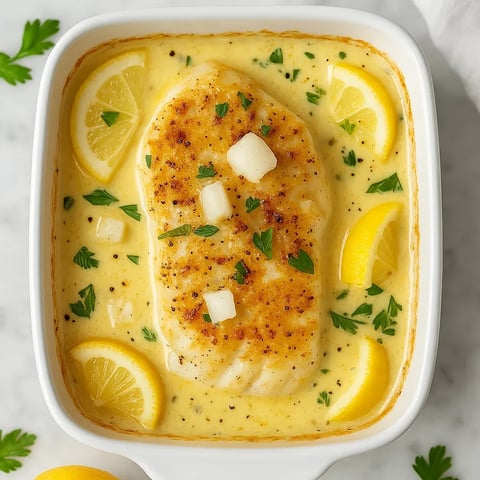 A bowl of lemon chicken with lemon wedges on top.
