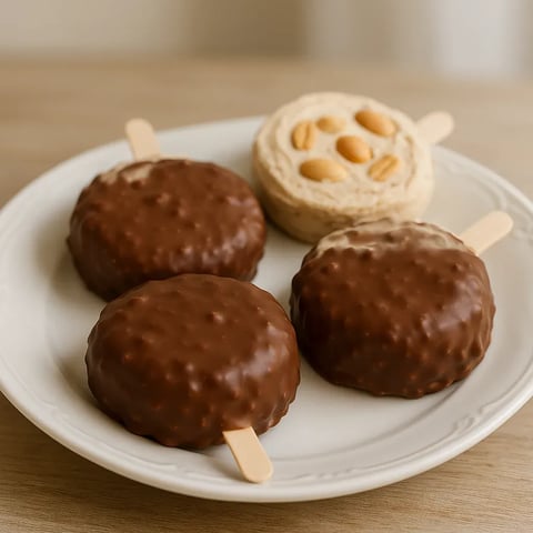A plate of food with a dessert and a cookie.