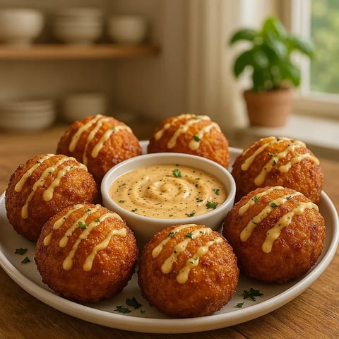 A plate of food with a bowl of sauce.