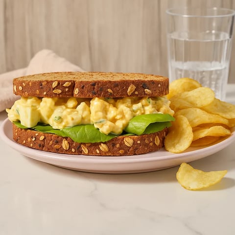 A sandwich with a side of chips.