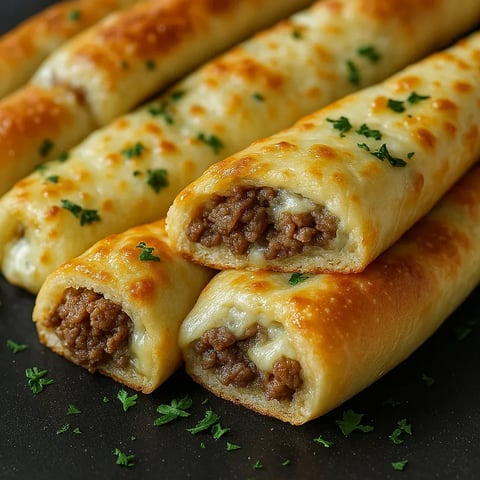 A plate of food with meat and cheese.