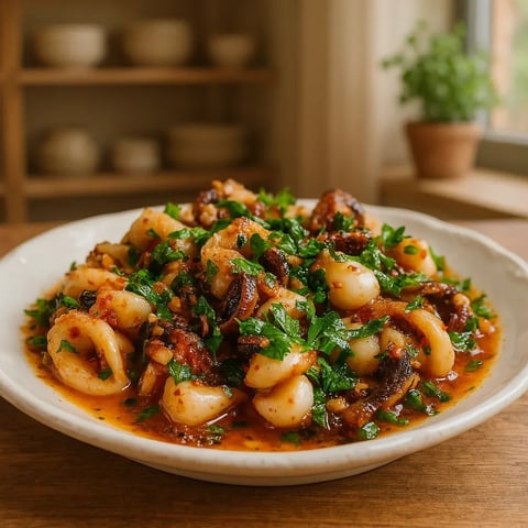 A plate of food with a variety of ingredients.