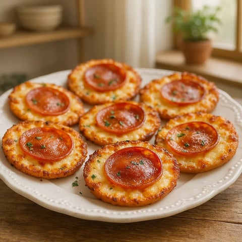 A plate of pizza with cheese and pepperoni.