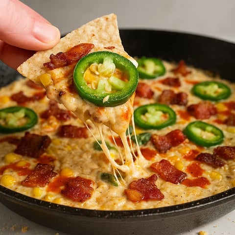 A hand is holding a piece of pizza with jalapenos on it.