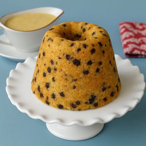 A cupcake with chocolate chips on top.