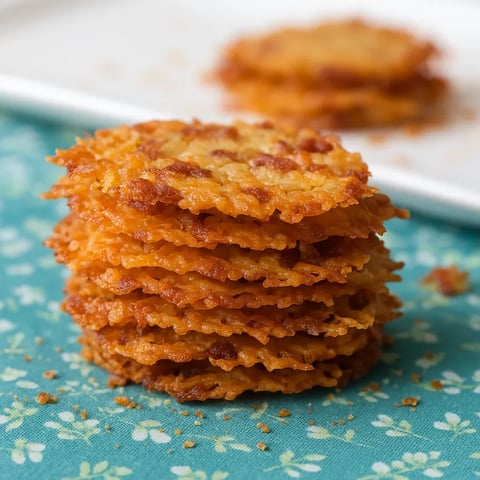 A stack of crispy, golden brown crackers.