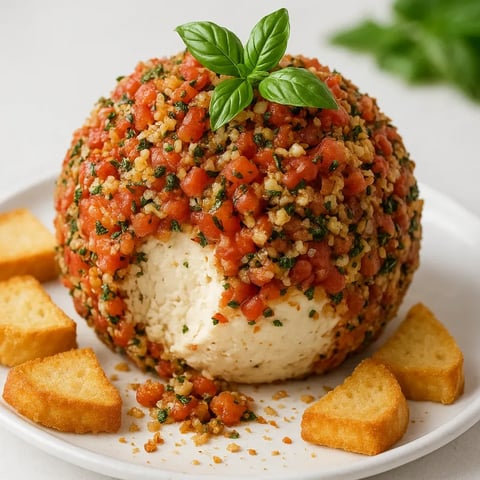 A plate of food with a tomato and basil on top.