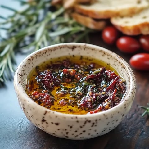 A bowl of red sauce with tomatoes and herbs.