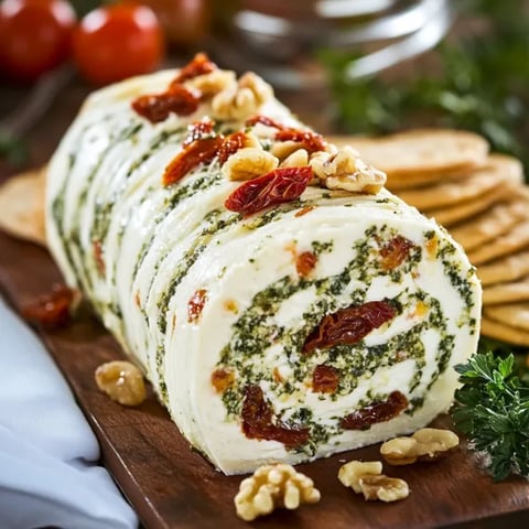 A cheese roll with nuts and tomatoes.