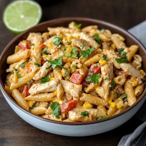 A bowl of pasta with meat and vegetables.