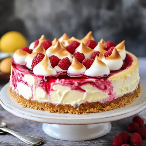 A slice of cake with raspberries and whipped cream.