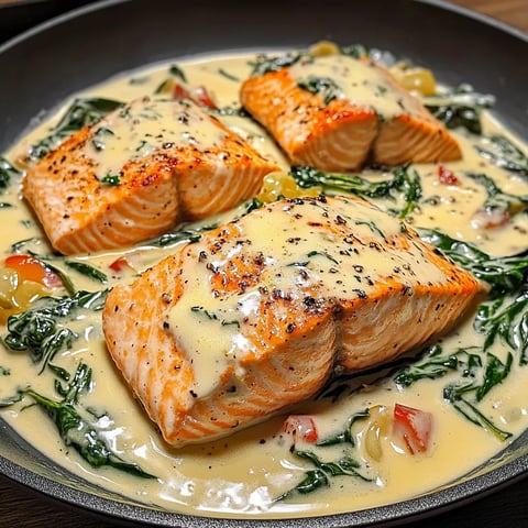 CREAMY SALMON FLORENTINE