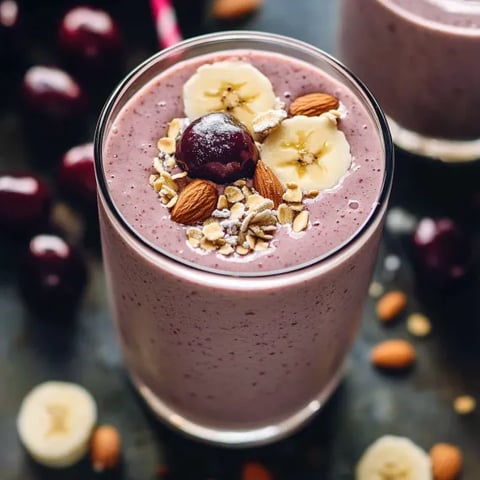 A glass of yogurt with bananas and berries.