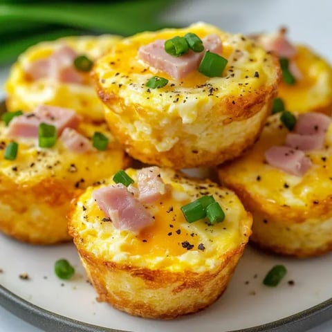 A plate of ham and cheese muffins.