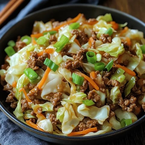 A bowl of beef and cabbage.