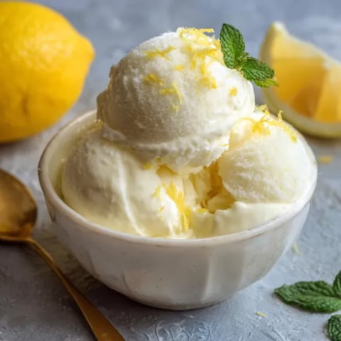 A bowl of lemon sorbet.