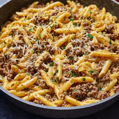 One-Pot Creamy Beef and Garlic Butter Pasta