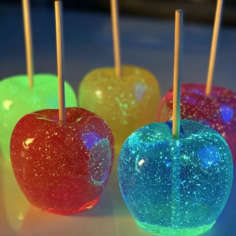 Glow in the Dark Jolly Rancher Candy Apples