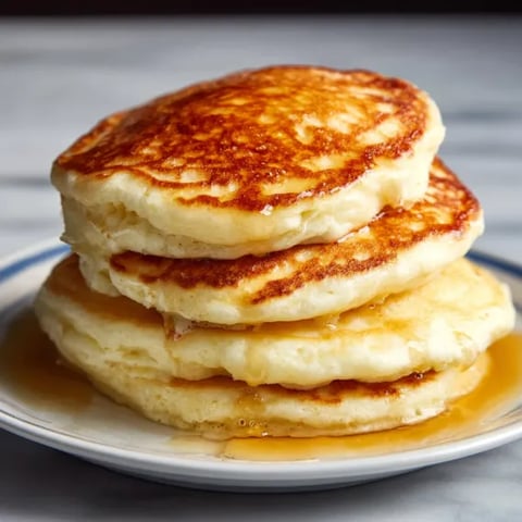 A stack of pancakes on a plate.