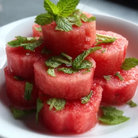 A white bowl filled with watermelon slices.