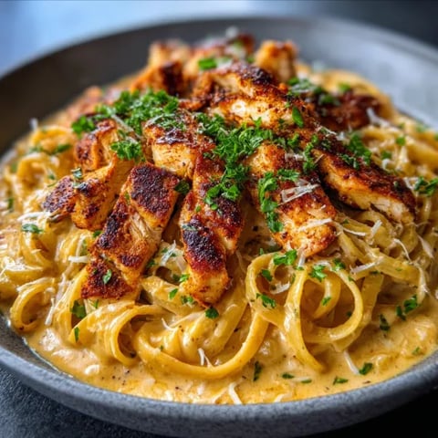 A plate of food with chicken and noodles.