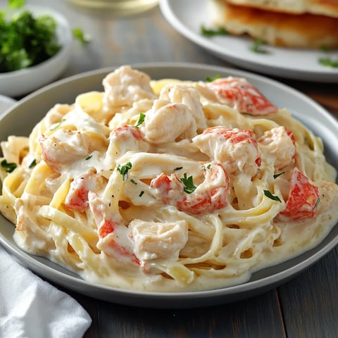 creamy Crab Fettuccine Alfredo