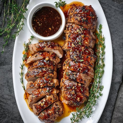 A plate of meat with a sauce on it.