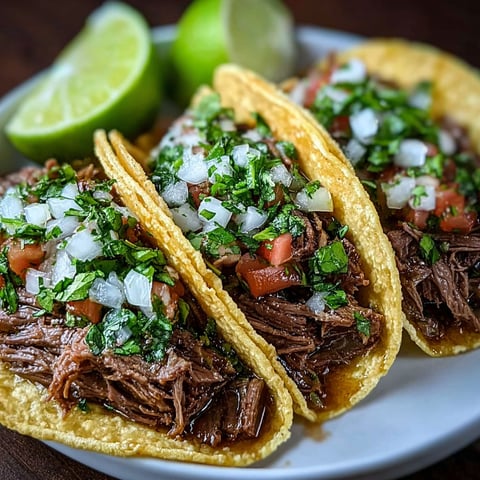 Two tacos with meat and vegetables on a plate.