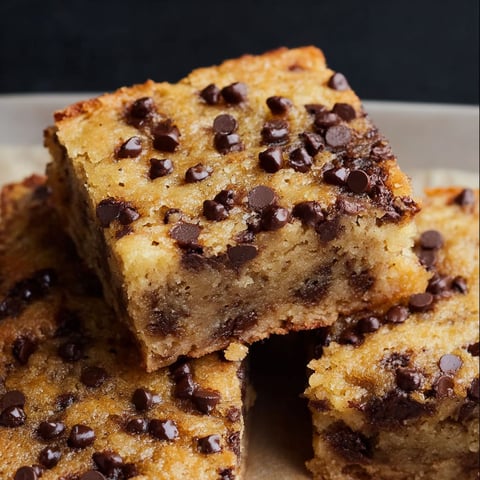 A close up of a chocolate chip banana bar.