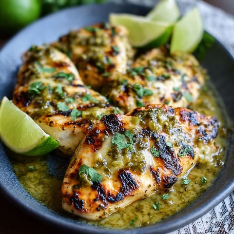 Grilled salsa verde pepper jack chicken.