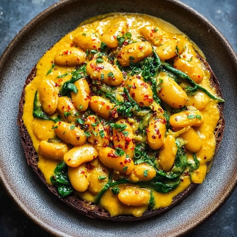 A plate of curried butter beans.